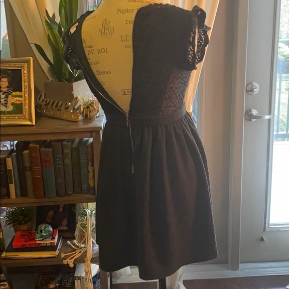 Xhilaration dark green lace flutter sleeve dress S​ - Picture 12 of 13